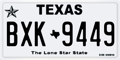 TX license plate BXK9449