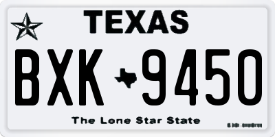 TX license plate BXK9450