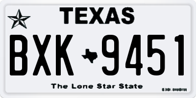 TX license plate BXK9451