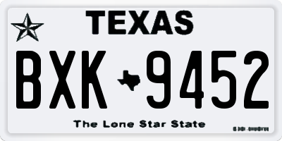 TX license plate BXK9452