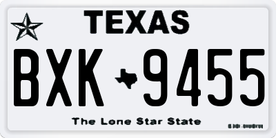 TX license plate BXK9455