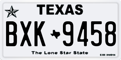 TX license plate BXK9458