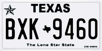 TX license plate BXK9460