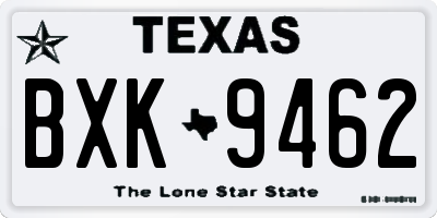 TX license plate BXK9462