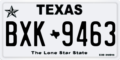 TX license plate BXK9463