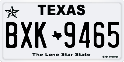 TX license plate BXK9465
