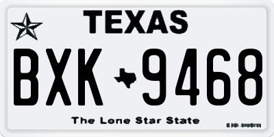 TX license plate BXK9468