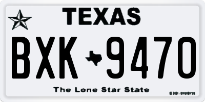 TX license plate BXK9470