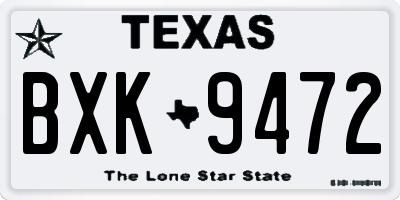 TX license plate BXK9472