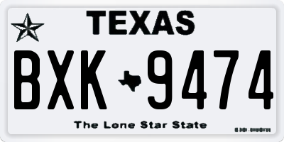 TX license plate BXK9474