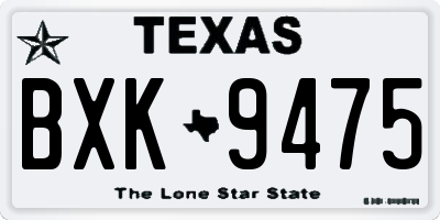 TX license plate BXK9475