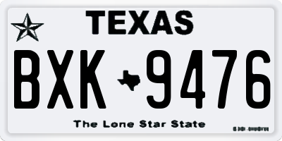 TX license plate BXK9476