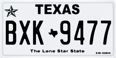 TX license plate BXK9477