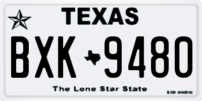 TX license plate BXK9480