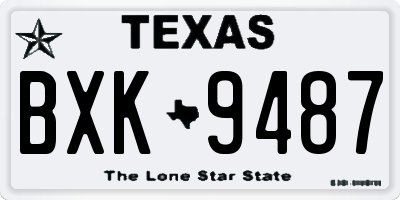 TX license plate BXK9487