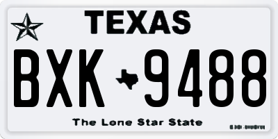 TX license plate BXK9488