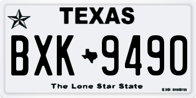 TX license plate BXK9490