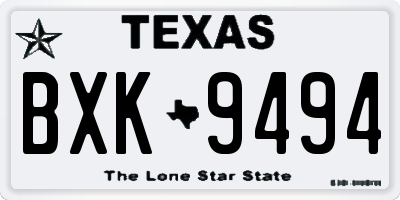 TX license plate BXK9494