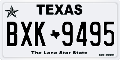 TX license plate BXK9495