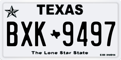 TX license plate BXK9497