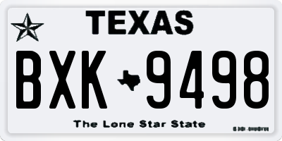TX license plate BXK9498