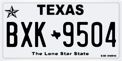 TX license plate BXK9504