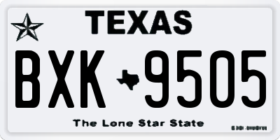 TX license plate BXK9505
