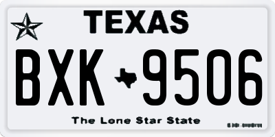 TX license plate BXK9506