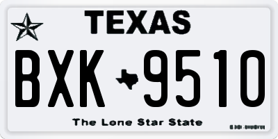 TX license plate BXK9510