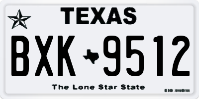 TX license plate BXK9512