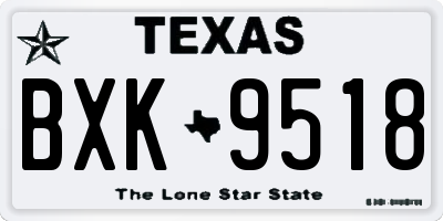 TX license plate BXK9518