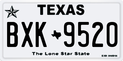 TX license plate BXK9520