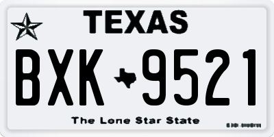 TX license plate BXK9521