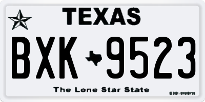 TX license plate BXK9523
