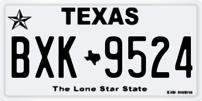 TX license plate BXK9524