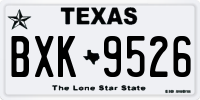 TX license plate BXK9526
