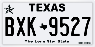 TX license plate BXK9527