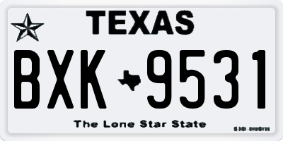 TX license plate BXK9531