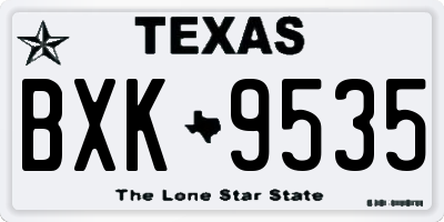 TX license plate BXK9535