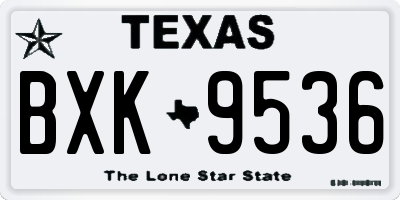 TX license plate BXK9536