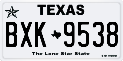 TX license plate BXK9538