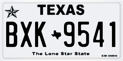 TX license plate BXK9541