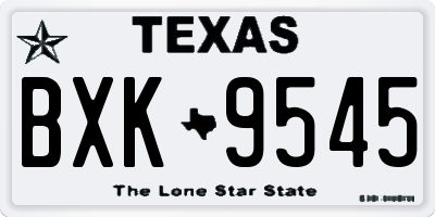 TX license plate BXK9545