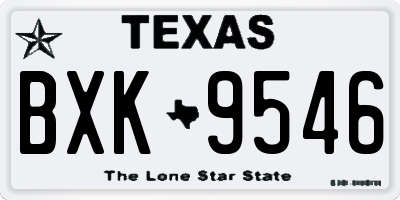 TX license plate BXK9546