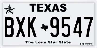 TX license plate BXK9547