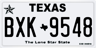 TX license plate BXK9548