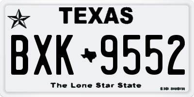 TX license plate BXK9552