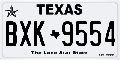 TX license plate BXK9554
