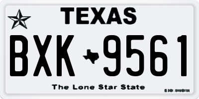 TX license plate BXK9561