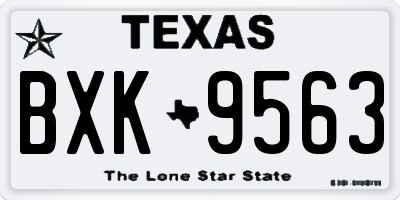 TX license plate BXK9563